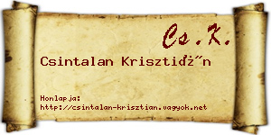 Csintalan Krisztián névjegykártya