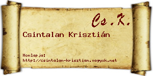 Csintalan Krisztián névjegykártya